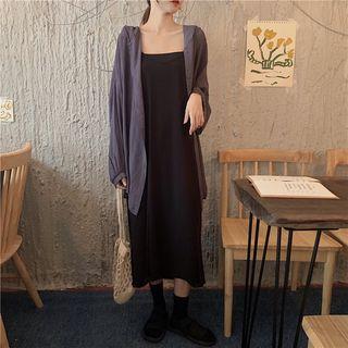 Oversized Shirt / Spaghetti Strap Midi Dress