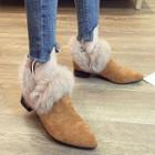 Furry-trim Ankle Boots