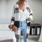 Long Sleeve Color-block Knit Cardigan