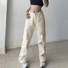 Mid Rise Loose Fit Cargo Jeans