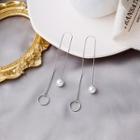 Faux Pearl Threader Earring 1 Pair - E2896 - As Shown In Figure - One Size