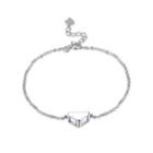 925 Sterling Silver Simple Geometric Triangle Cubic Zircon Bracelet Silver - One Size