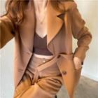 Button-back Blazer With Tie / High-waist Dress Pants / Pencil Skirt