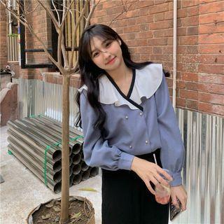 Collar Double-breasted Blouse