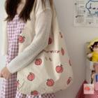 Fruit Print Canvas Tote Bag / Bag Charm