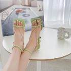 Spool-heel Chain Strappy Sandals