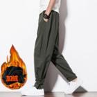 Frog-button Detail Baggy Pants