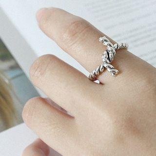 925 Sterling Silver Knot Open Ring Vintage Silver - No. 14