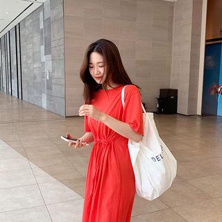 Drawcord-waist Maxi Dress
