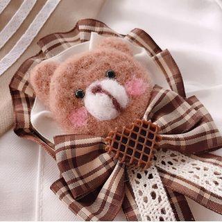 Bear Brooch Pin Brown - One Size