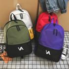 Canvas Two-tone Lettering Backpack