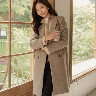 Peaked-lapel Cashmere-blend Coat