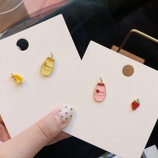 Alloy Strawberry / Banana Milk Earring