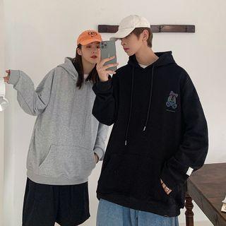 Couple Matching Plain Bear Print Hoodie