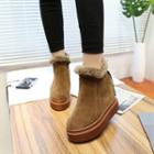 Fleece-lined Hidden Wedge Ankle Boots