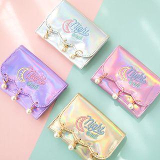 Pearl Dangle Cropped Flap Wallet