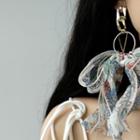 Print Fabric Bow Alloy Dangle Earring
