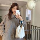 Woolen Herringbone Mac Coat & Sash