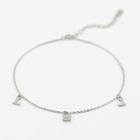 925 Sterling Silver Lettering Anklet 925 Silver - Silver - One Size