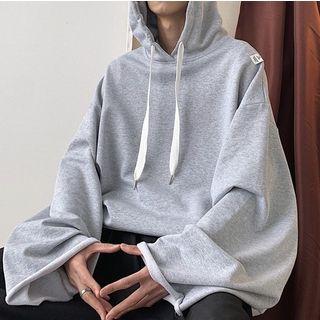 Plain Drawstring Hooded Sweatshirt