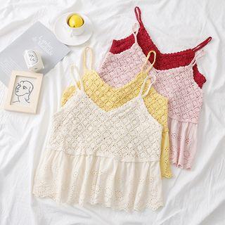 Two-tone Embroidered Crop Top