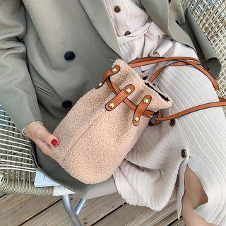 Faux Shearling Bucket Bag