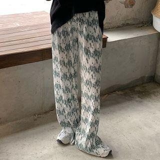 Ruched High-waist Wide-leg Pants