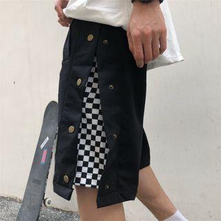 Checker Print Panel Shorts
