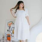 Short-sleeve Square-neck Smock Dress (various Designs)