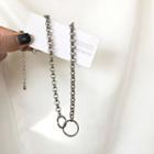 Interlocking Hoop Chain Necklace 1 Pc - Interlocking Hoop Chain Necklace - Silver - One Size