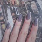 Matte Contrast Trim Faux Nail Tips R103 - Ash Purple - One Size