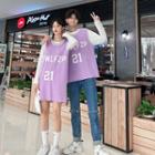 Couple-matching Long-sleeve T-shirt / Lettering Tank Top / Mini Tank Dress / Set