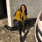 Round-neck Leopard Faux-fur Jacket