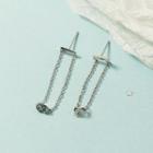 Alloy Chained Dangle Earring 1 Pair - Silver - One Size