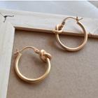 Alloy Knot Hoop Earring 1 Pair - E499 - Hoop Earring - Gold - One Size