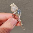 Rose Faux Crystal Alloy Hair Clip Ly778 - Gold - One Size
