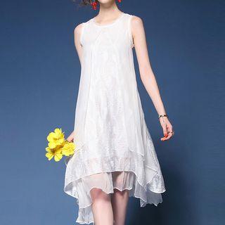 Plain Layered Sleeveless Dress