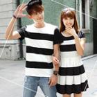 Couple Striped T-shirt / A-line Dress