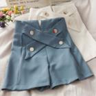 Cross Strap High-waist Wide Shorts