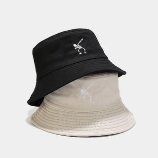 Skeleton Embroidered Bucket Hat