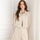 Single-breasted Jacket / Bow A-line Skirt