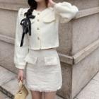 Bow Jacket / Tasseled A-line Skirt