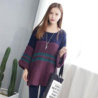 Color Block Chunky Long Sweater