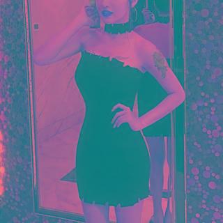 Ripped Mini Tube Dress Black - One Size