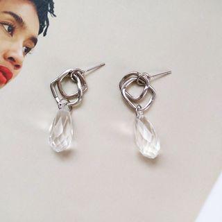 Glass Bead Alloy Dangle Earring