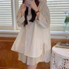 Long-sleeve Side-tie Shirt