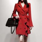 Ruffle Double-breasted Coat Dress