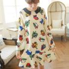 Long-sleeve Bird Print Dress