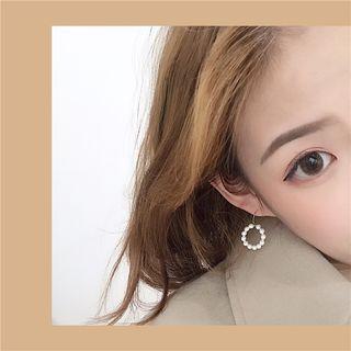 Faux-pearl Hoop Drop Earring