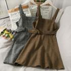 Sleeveless Wool Mini Dress With Belt